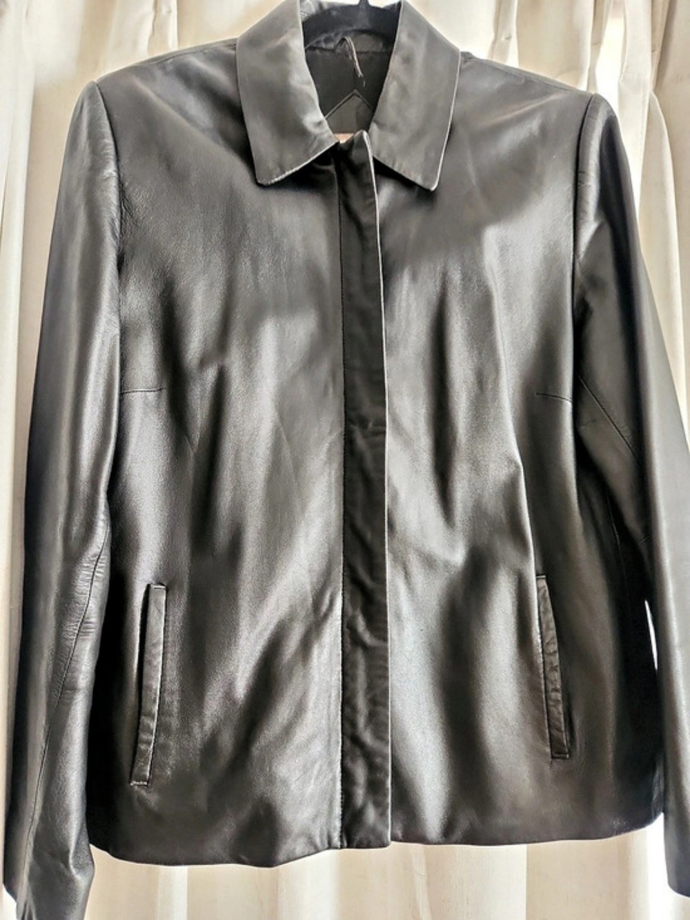 Valerie Stevens Black Genuine Leather Jacket Like New